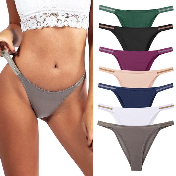 

women's panties women seamless lingerie temptation low-waist thong transparent underwear lady bikini panty, Black;pink
