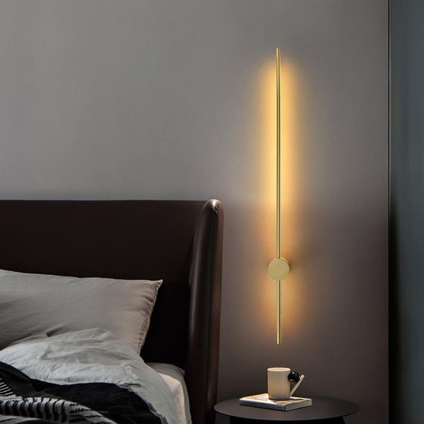 

wall lamps nordic line led lamp gold rod living room home decor sofa background light modern creative simple bedroom bedside