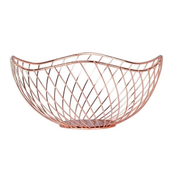 

dishes & plates 875a creative irregular deskfruit basket metal wire kitchen candy storage holder sundries organizer