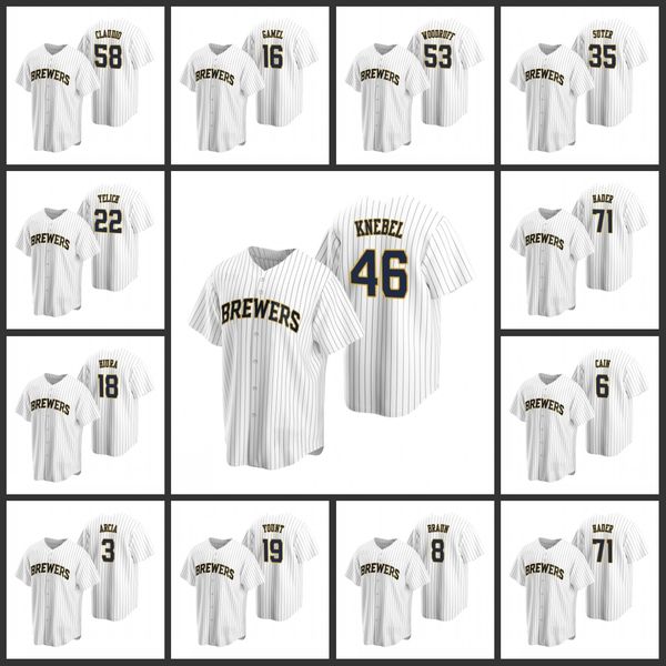 

milwaukee brewers men keston hiura alex claudio ben gamel brandon woodruff replica alternate women youth jersey, Black