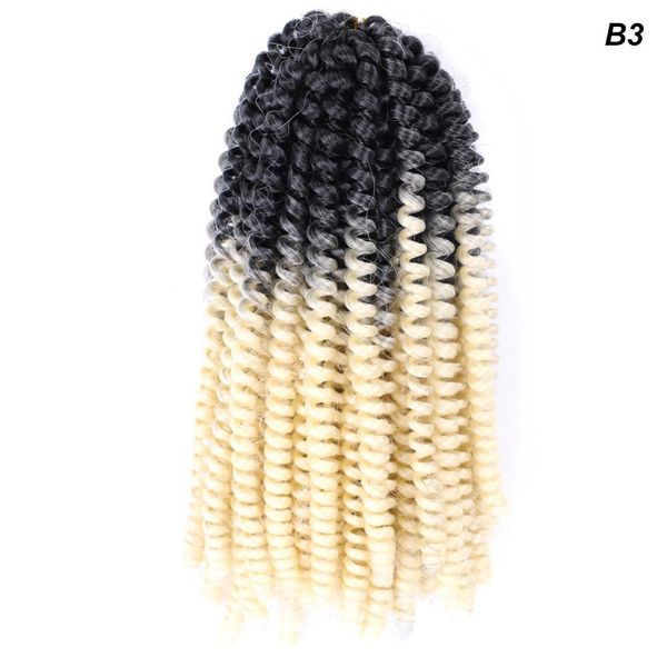 

spring twist hair 8 inches 30 strands selections low temperature quality fiber spring twist hair ombre crochet hair extensions bs33, Black