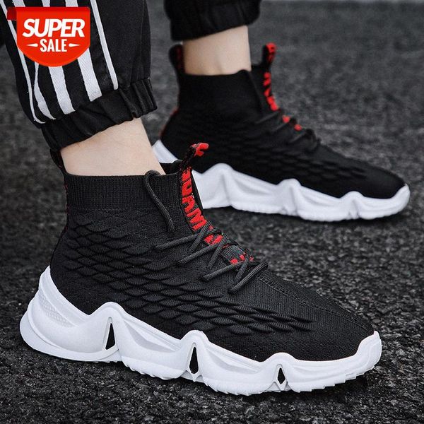 

men's shoes summer high-flying woven socks personality fish scales breathable sports running for boys and adolescents #hy0i