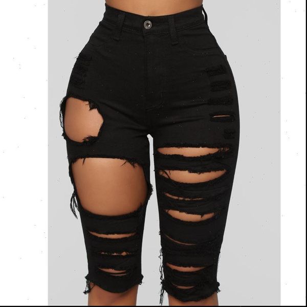 

ripped denim shorts women summer 2021 high waist hole destroyed jean short black bodycon shorts jeans, White;black