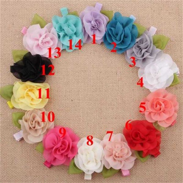

children accessories satin rose flower hair clips for girls baby products yh485, Slivery;white