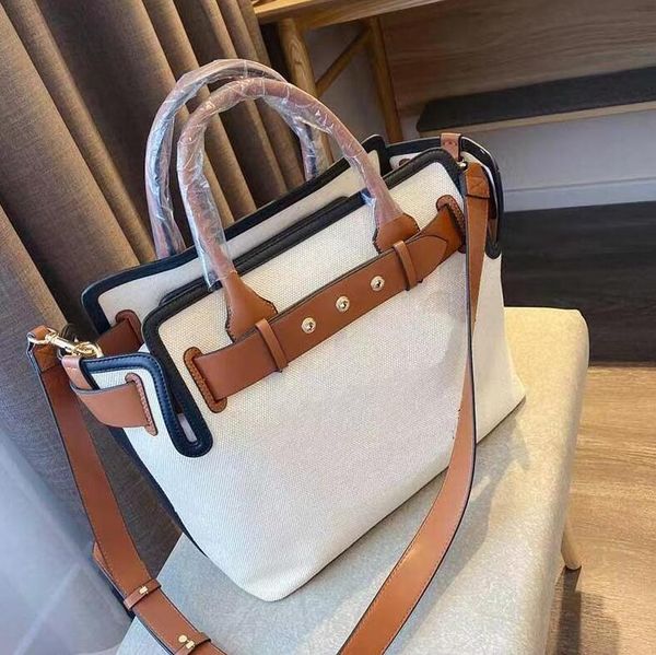 

classic totes canvas handbags women shoulder bags ladies big capacity shopping bag belt buckles crossbody