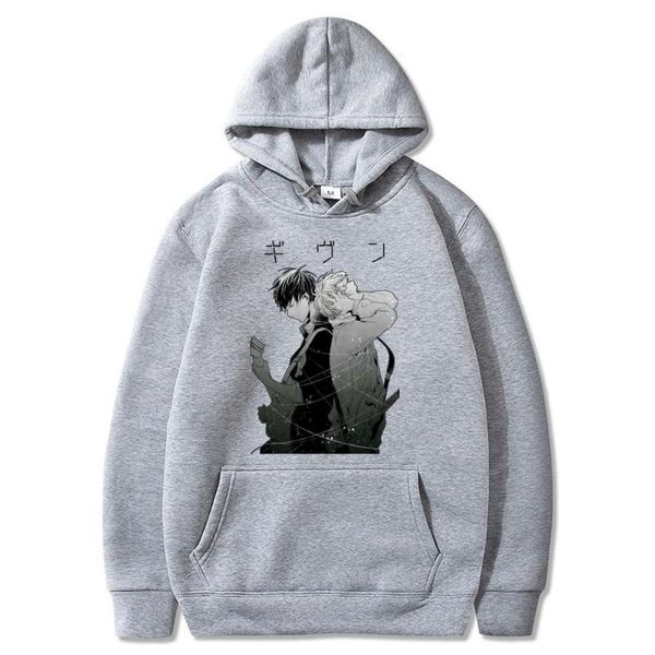 

men's hoodies & sweatshirts yaoi bl given anime manga music harajuku funny man sweatshirt casual pure color long sleeve, Black