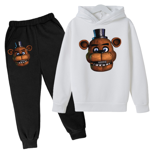

clothing sets fnaf cute movement tee hoodie suit cotton kids pant 2piece children spring autumn keep warm girl boy clothes, White