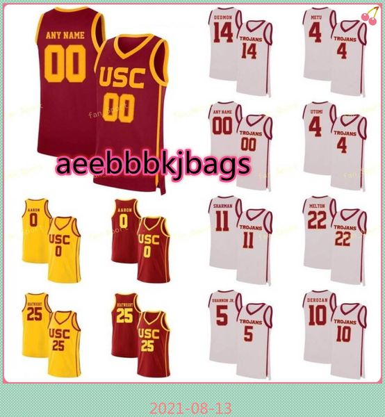 

ncaa college usc trojans basketball jersey lewis 0 shaqquan aaron 1 kyle sturdivant usher 10 quinton adlesh custom stitched, Black