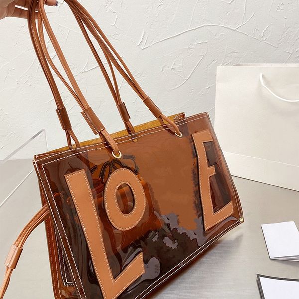 

designer tote luxury transparent travel summer handbag shopping shoulder bag with canvas small bags