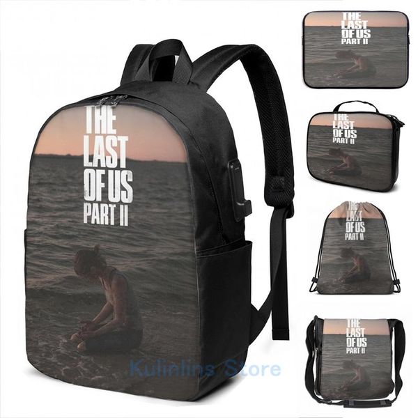

backpack funny graphic print the last of us part ii poster usb charge men school bags women bag travel laptop