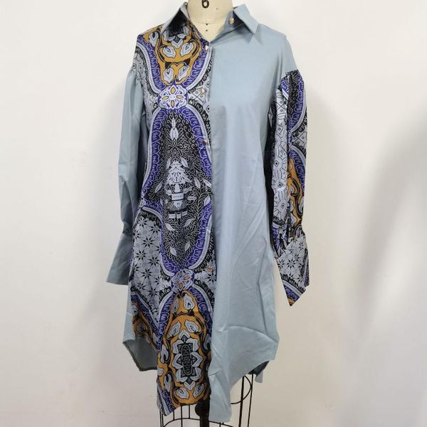 

ethnic clothing plus size women shirt dress 2021 arrival fashion style african printing long sleeve s-5xl clothes, Red