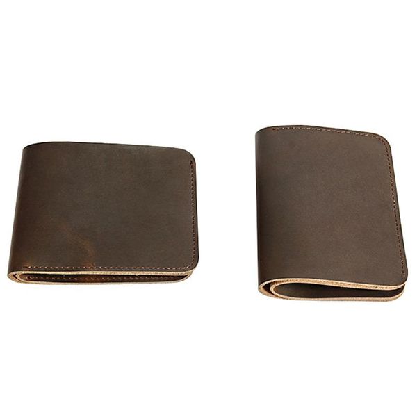 

wallets vintage mens crazy horse holder wallet front pocket bifold short billfold business genuine leather brief male, Red;black