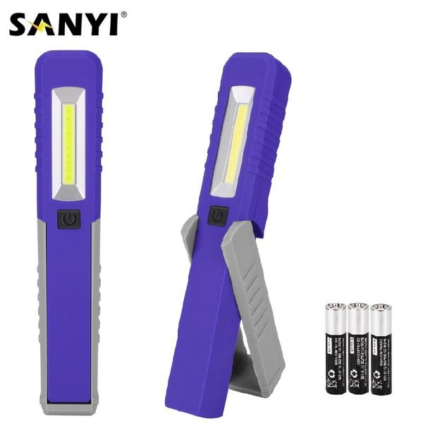 

portable battery powered led work light magnetic torch cob worklight hanging hook tent lamp for outdoor night fishing