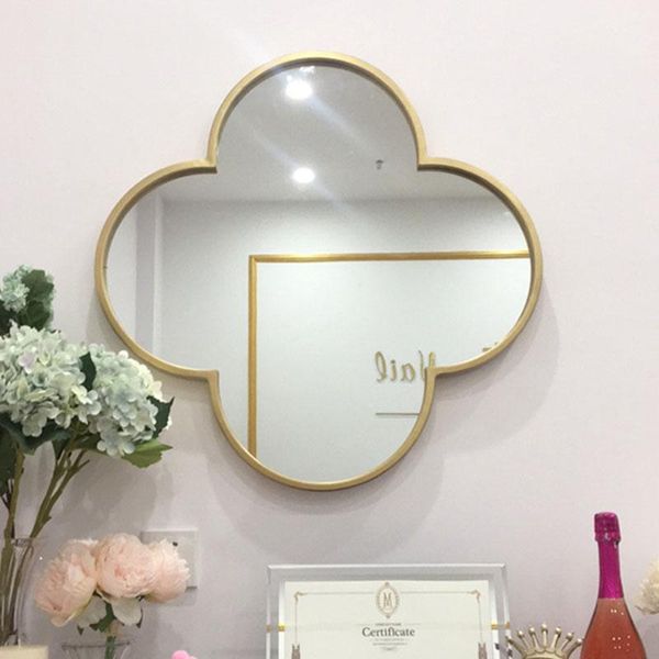 

mirrors gold mirror frame irregulr geometric shower big wall vanity long body bedroom flower woondecoratie decor zj50
