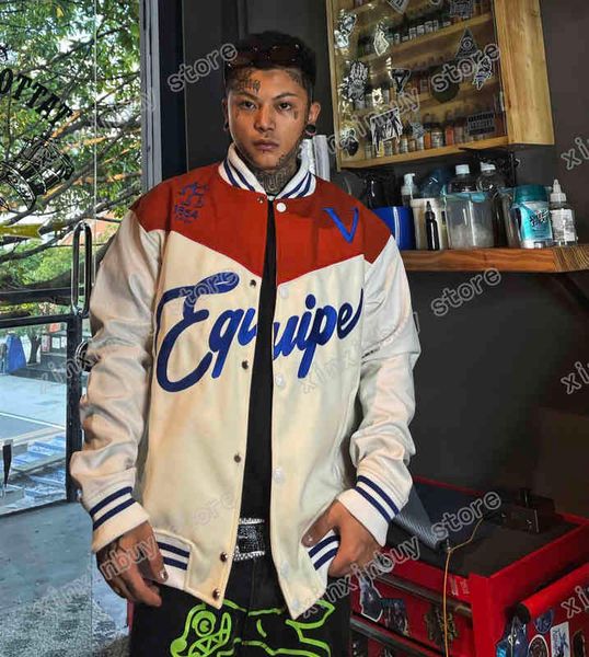 

21ss mens digners luxury brand ets letter jacquard baseball leather sv woolen cloth streetwear coats men winter windbreaker, Black;brown