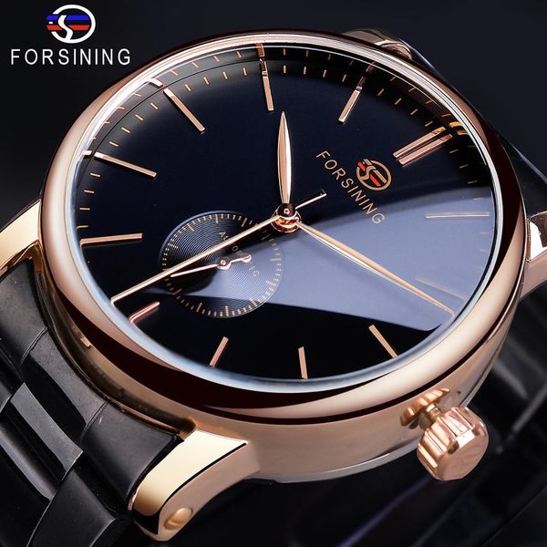 

black clock gentlemen automatic business rvs golden case casual mode relogio masculino, Slivery;brown