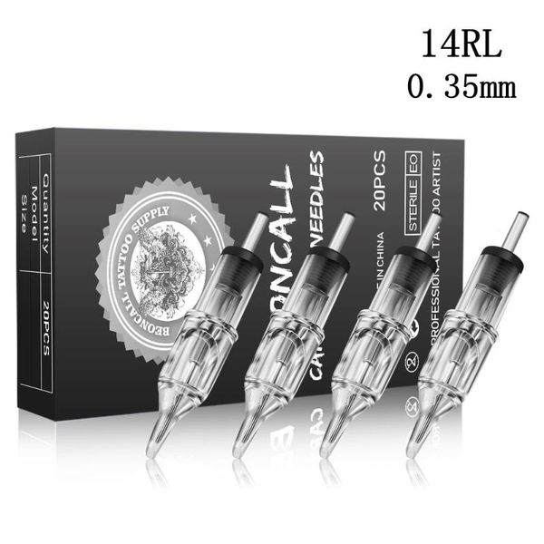 

tattoo needles cartridge 20pcs disposable round liner 0.35mm sterilized for machine pen supplies