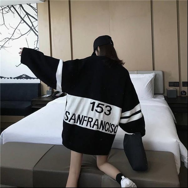 

korean female casual black long sleeve autumn women harajuku loose korean style females sweatshirt hoodie streetwear