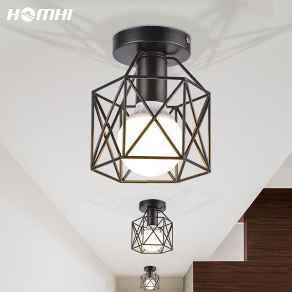 

hallway light fixture black entrance modern lighting iron kitchen surface mount luminaria room light nordic ceiling lamp e27