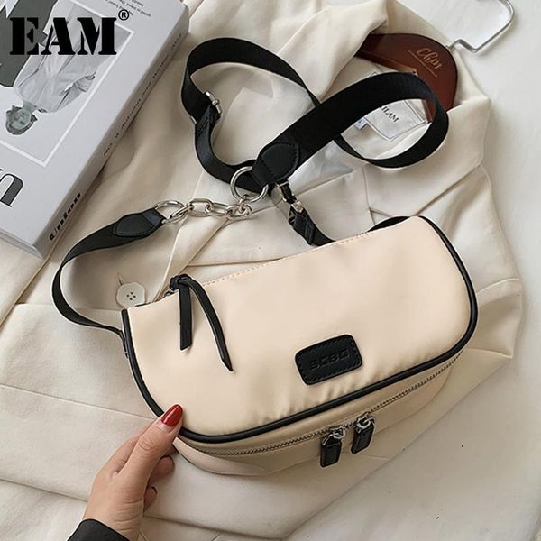 

shoulder bags [eam] women spring brief wide strap small oxford personality all-match crossbody bag fashion tide 2021 18a2041