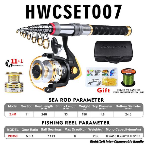 

fishing equipment fishing kit - rod + reel + bag +bait accessories box portable multifunction