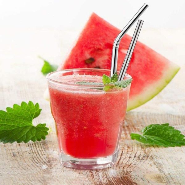 

drinking straws 304 steel straw reusable metal set cleaning brush eco wholesale accessory bar with friendly party k8v0