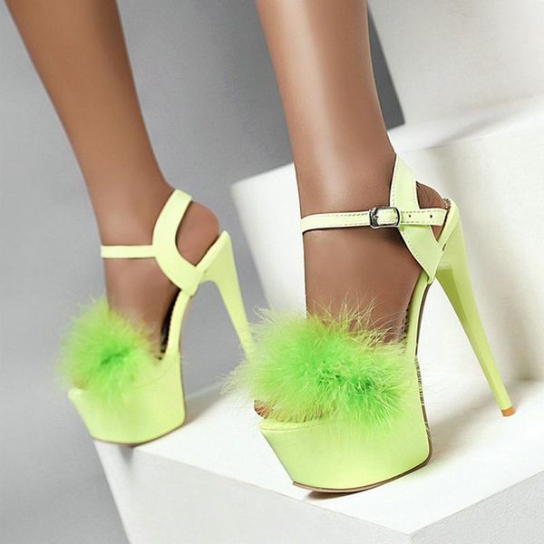 

sandals candy colors pu leather summer women high heel shoes platform super thin party women's, Black