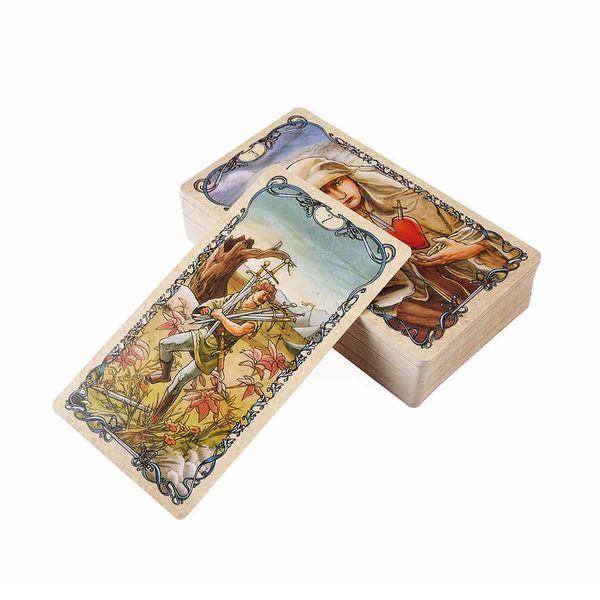 78PCS Tarot Mucha Card Deck Cards Full English Friend Party Board Divertimento durevole Gioco di poker per bambini