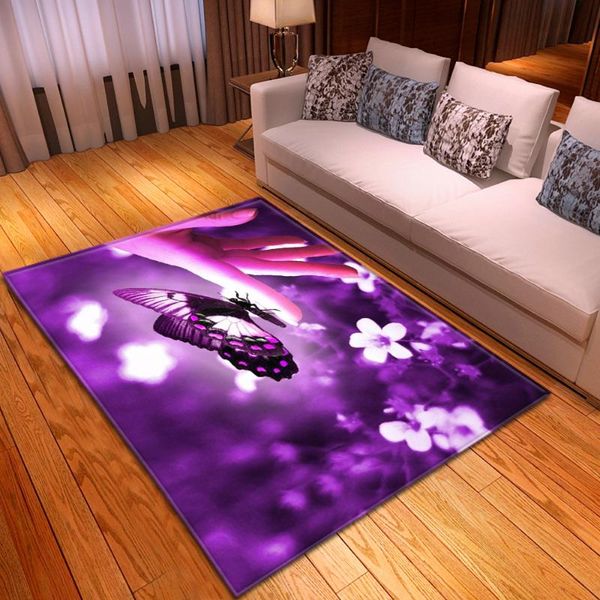 

carpets cartoon child butterfly 3d printed for living room bedroom area rugs soft flannel crawl floor kids antiskid mat/rug