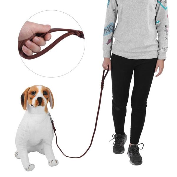 

dog collars & leashes 2.1m/1.6m/1.2m braided leather leash rope pet collar lead safe walking running training protect control harness