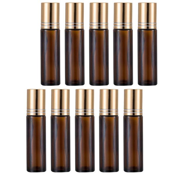 

storage bottles & jars 10pcs refillable roller essential oil bottle glass roll-on travel