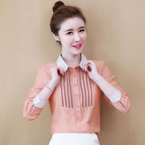 

women's blouses & shirts long-sleeved chiffon shirt spring and autumn 2021 fashion ladies temperament western casual top, White