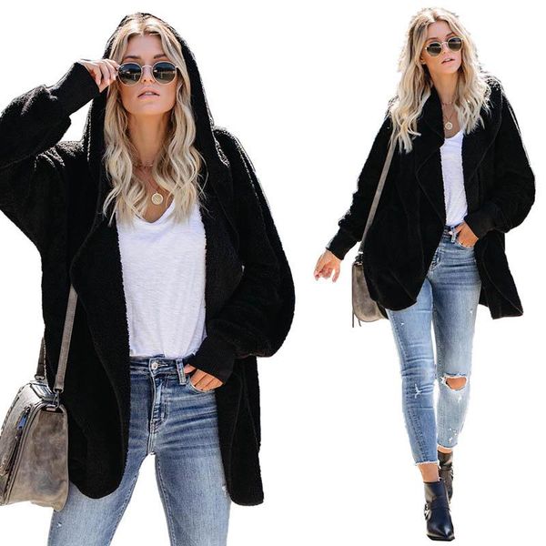 

women's hoodies & sweatshirts fashion casual fleece hoodie, Black