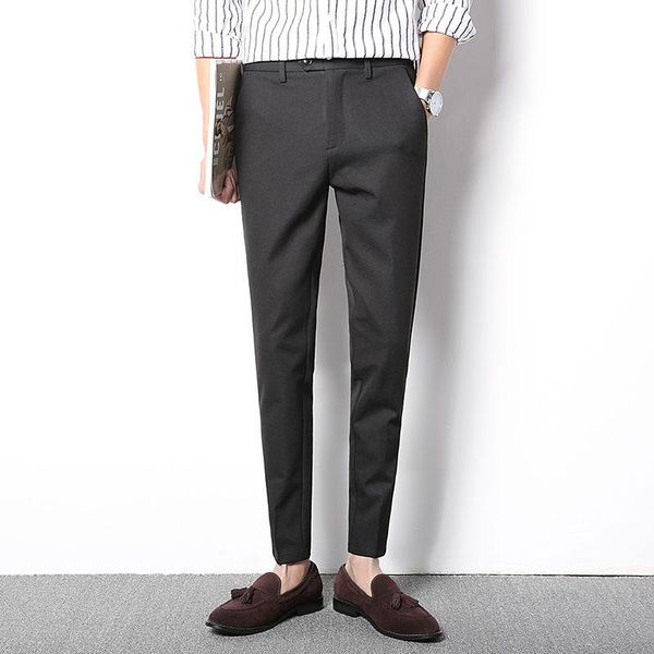 

men's suits & blazers trousers 2021 spring and autumn solid color drape feet pants loose business casual suit youth men clothing, White;black