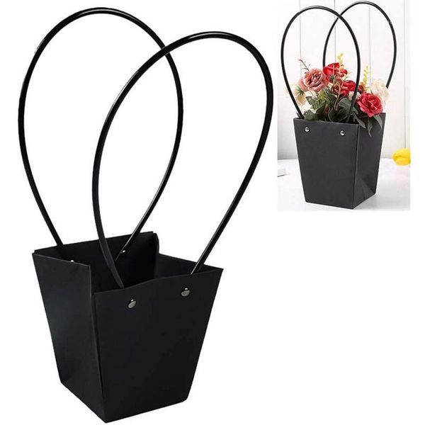 

pcs kraft paper flower bags with handle,waterproof gift party bag box eco-friendly wrap1