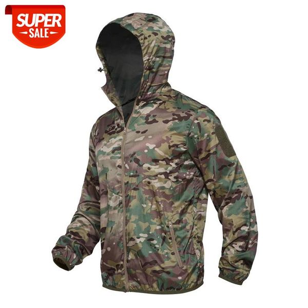 

tactical camo skin jackets men lightweight hoodeed military jacket male summer breathable thin hoody portable windbreaker 3xl #un4f, Black;brown