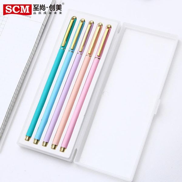 

gel pens 5pcs scm jszxb012 metal pen 0.5mm office signing