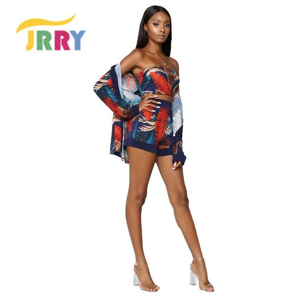 

women's jumpsuits & rompers jrry women two pieces long sleeve and pants printed hollow out, Black;white