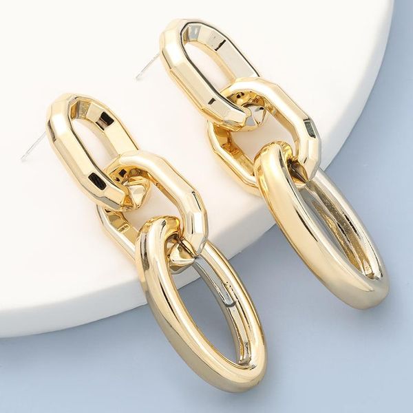 

dangle & chandelier in 2021 alloy hoop earrings fashion lady for women irregular shape of metal trendy jewelry, Silver