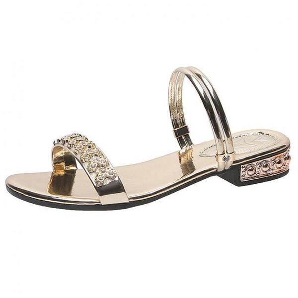 

sandals women summer slippers student shoes beach sweet flats flip-flop outdoor casual gold silver lady, Black