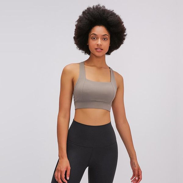 

2021 summer sports underwear new hollow beautiful back women shockproof up classic double shoulder strap yoga bra, White;black