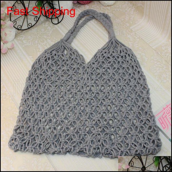 

fashion beach woven bag mesh rope weaving tie buckle reticulate hollow straw bag no lined net sho jllelo otsweet