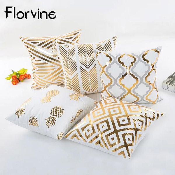 

cushion/decorative pillow geometry cushion cover decorative bronzing gold case stamping home decor pillowcase pineapple sofa pillows