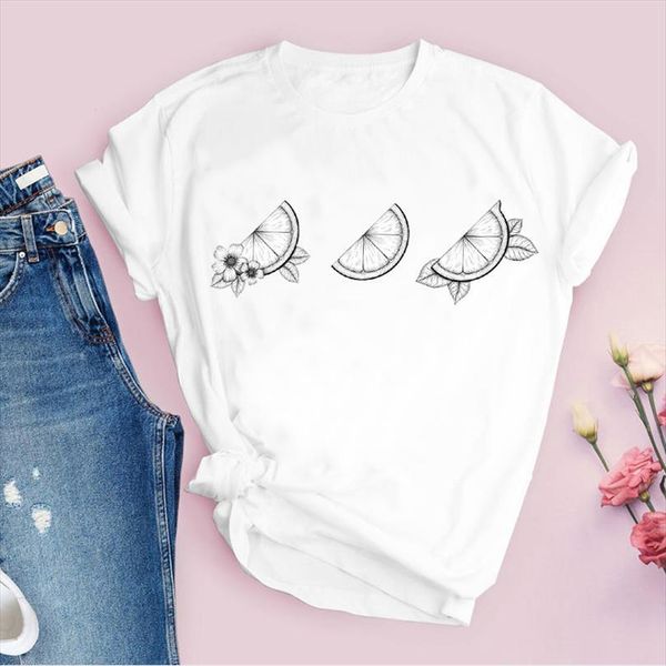 

men graphic short sleeve cartoon t shirt orange cute fruit fashion printed lady tees clothing female mens, White;black