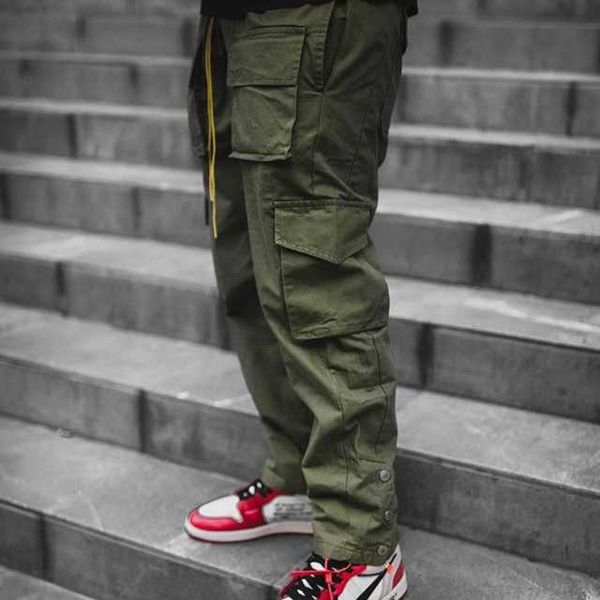 

men's pants cargo men 2021 hip hop streetwear jogger pant fashion trousers multi-pocket casual joggers sweatpants nb7h, Black