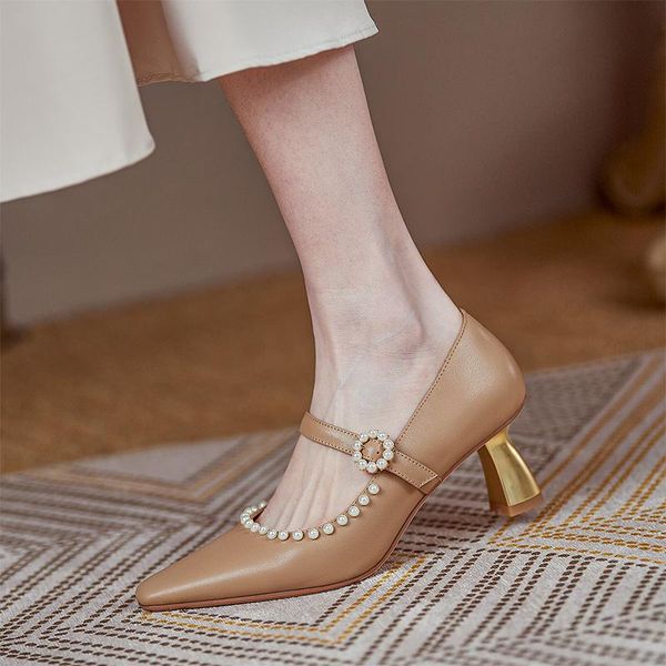 

dress shoes block heels for women pumps sandals ladies pointe sweet mary jane slip on 2021 lace-up chunky african beige pointed bow br, Black