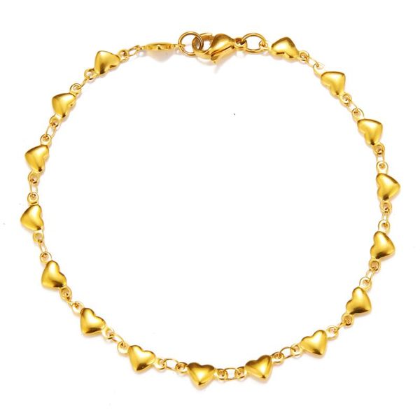 

charm bracelets 2021 fashion jewelry stainless steel peach heart bracelet for women vintage titanium cuff pulseras mujer, Golden;silver