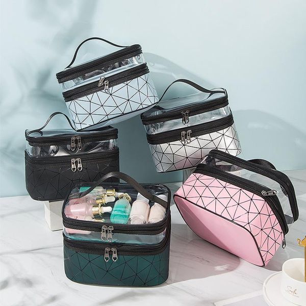 

cosmetic bags & cases travel waterproof portable women makeup bag high capacity toiletries organizer storage zipper wash beauty pouch