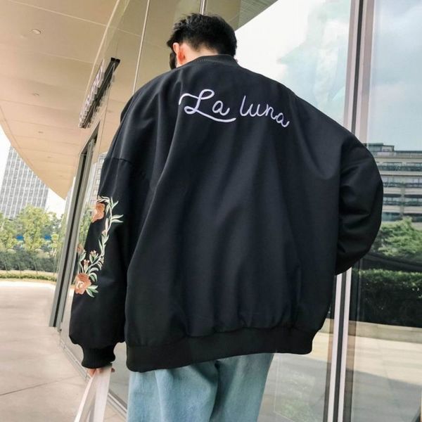 

print sportswear embroidered men's new coat rose gilt baseball pilot jacket, Gray
