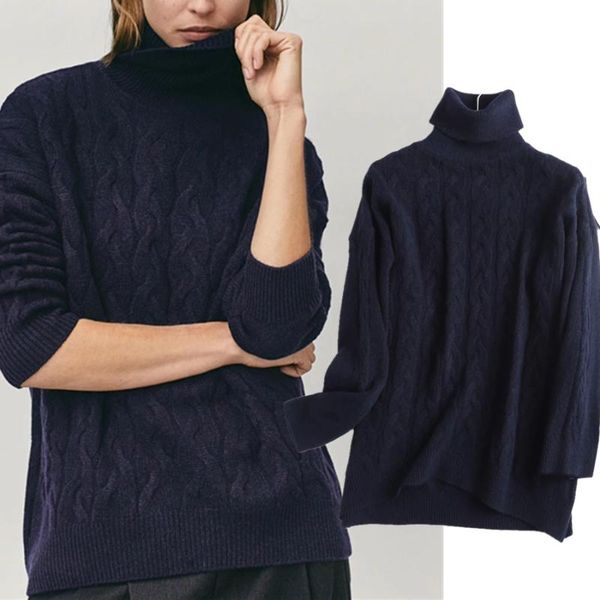 

women's sweaters elmsk pullovers england fashion vintage twisted flower winter women pull femme turtleneck wool, White;black